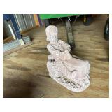 Vintage Style Child on Tractor Garden Statue Cast Stone Figure