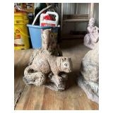 Cast Stone Garden Animal Statues Rabbit and Squirrel Family Decor