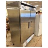 Commercial Two door Refrigerator on heavy duty castors.