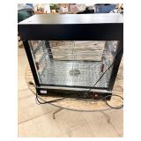 Food display warmer with adjustable temp and lighting
