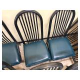 Lot of 9 Restaurant Charis- metal frame with green cushion