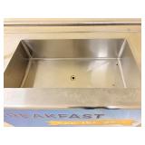 Stainless steel breakfast display cart on heavy duty castors