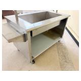 Stainless steel breakfast display cart on heavy duty castors