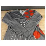 Grey Women's V-Neck Long Sleeve Dress Size L - Brand New