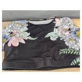 Black Floral Women's Two-Piece Bathing Suit Size S - Brand New