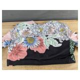 Black Floral Women's Two-Piece Bathing Suit Size S - Brand New