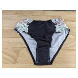 Black Floral Women's Two-Piece Bathing Suit Size S - Brand New