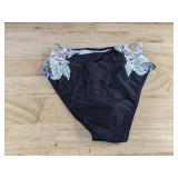 Black Floral Women's Two-Piece Bathing Suit Size S - Brand New