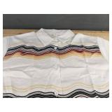 Wavy Stripe Women's Short Sleeve Button Up Shirt and Short Set Size M - Brand New