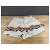 Wavy Stripe Women's Short Sleeve Button Up Shirt and Short Set Size M - Brand New