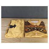 Cowboy Theme Yellow Satin Men's Short Sleeve Pant Suit - Size 3XL - Brand New