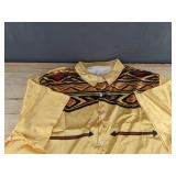 Cowboy Theme Yellow Satin Men's Short Sleeve Pant Suit - Size 3XL - Brand New
