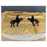 Cowboy Theme Yellow Satin Men's Short Sleeve Pant Suit - Size 3XL - Brand New