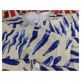 Men's Button Up Textured Fresh Fish Knitwear Sweater Size L - Brand New