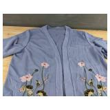 Women's Two Piece Blue Sweater Set Size S - Brand New