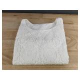 Women's White Lace Crochet Hollow Camisole Tank Top Size L - Brand New