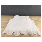 Women's White Lace Crochet Hollow Camisole Tank Top Size L - Brand New