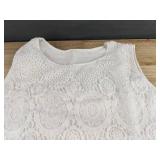 Women's White Lace Crochet Hollow Camisole Tank Top Size L - Brand New