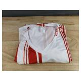 Red and White Women's Short Sleeve V-Neck Dress with Pockets Size 4XL - Brand New