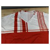 Red and White Women's Short Sleeve V-Neck Dress with Pockets Size 4XL - Brand New