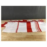 Red and White Women's Short Sleeve V-Neck Dress with Pockets Size 4XL - Brand New