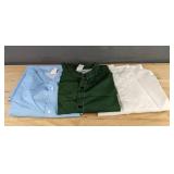 3 Men's Short Sleeve Button Up Dress Shirts - Green, White, Blue - Size 3XL Brand New
