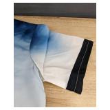 Blue and White Men's Button Down Short Sleeve Shirt and Short Set - Size M - Brand New