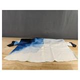 Blue and White Men's Button Down Short Sleeve Shirt and Short Set - Size M - Brand New