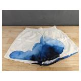 Blue and White Men's Button Down Short Sleeve Shirt and Short Set - Size M - Brand New
