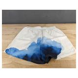Blue and White Men's Button Down Short Sleeve Shirt and Short Set - Size M - Brand New