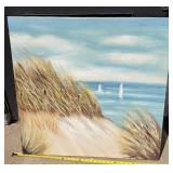 Beach Dunes with Sailboats 32' Landscape Oil Painting Canvas *S