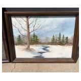 Original 16' x 22' Oil Landscape Painting and Framed Print *S