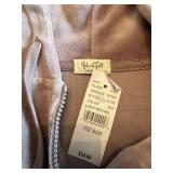 John Galt Women's Light Brown Hooded Zip Up Sweatshirt, Size 1SZ *S