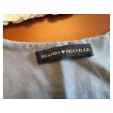 Brandy Melville Women's Blue Twist Top, Me to WE Women's Black Smocked Top, American Eagle White Eyelet Crop, Brown Women's Tie-Dye Tank Top *S