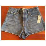 PACSUN Mickey Blue Denim Women's Size 26 Ivy High Rise Festival Shorts - $52.95 Retail - Brand New *S