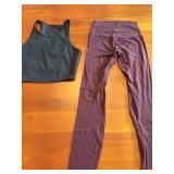 All In Motion Gray Women's Sports Bra & Purple Women's Lululemon Leggings *S