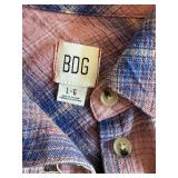 BDG Plaid Button Up Size Women's Large Shirt & Every Day I Love You Home Decor Accents Sign *S