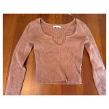 Forever 21 Black Ribbed Knit Women's Size Medium Sweater & L.A. Hearts Pink Cropped Knit Women's Size Small Top *S