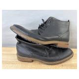 Black Leather Lace-Up Dress Boots - Men's Size 12 *S