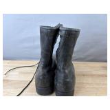 Black Lace-Up Men's Combat Boots - Size 8 *S