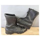 Black Lace-Up Men's Combat Boots - Size 8 *S