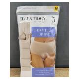 Ellen Tracy Essentials Seamless Brief Size Women's M Beige, 5 Pack - Brand New