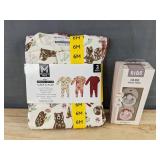 Member's Mark Baby Organic Sleep & Play Size 6 Months, 3 Pack and BIBS Round Pacifiers Size 2, 2 Pack - Brand New