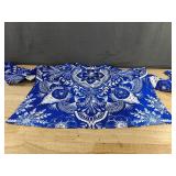 Men's Blue Floral Button-Up Long-Sleeve Shirt Size Large - Brand New
