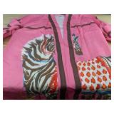 Women's Pink & Brown Zebra Cover-Up Robe Size Small - Brand New
