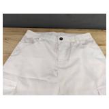 Women's White Bell Bottom Polyester Pants Size Large - Brand New