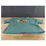 Women's Hippie Soul Floral Green Graphic T-shirt Size XL - Brand New