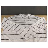 Collared Men's Long Sleeve White with Black Stripes Shirt Size Large - Brand New