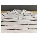 Collared Men's Long Sleeve White with Black Stripes Shirt Size Large - Brand New