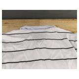 Collared Men's Long Sleeve White with Black Stripes Shirt Size Large - Brand New